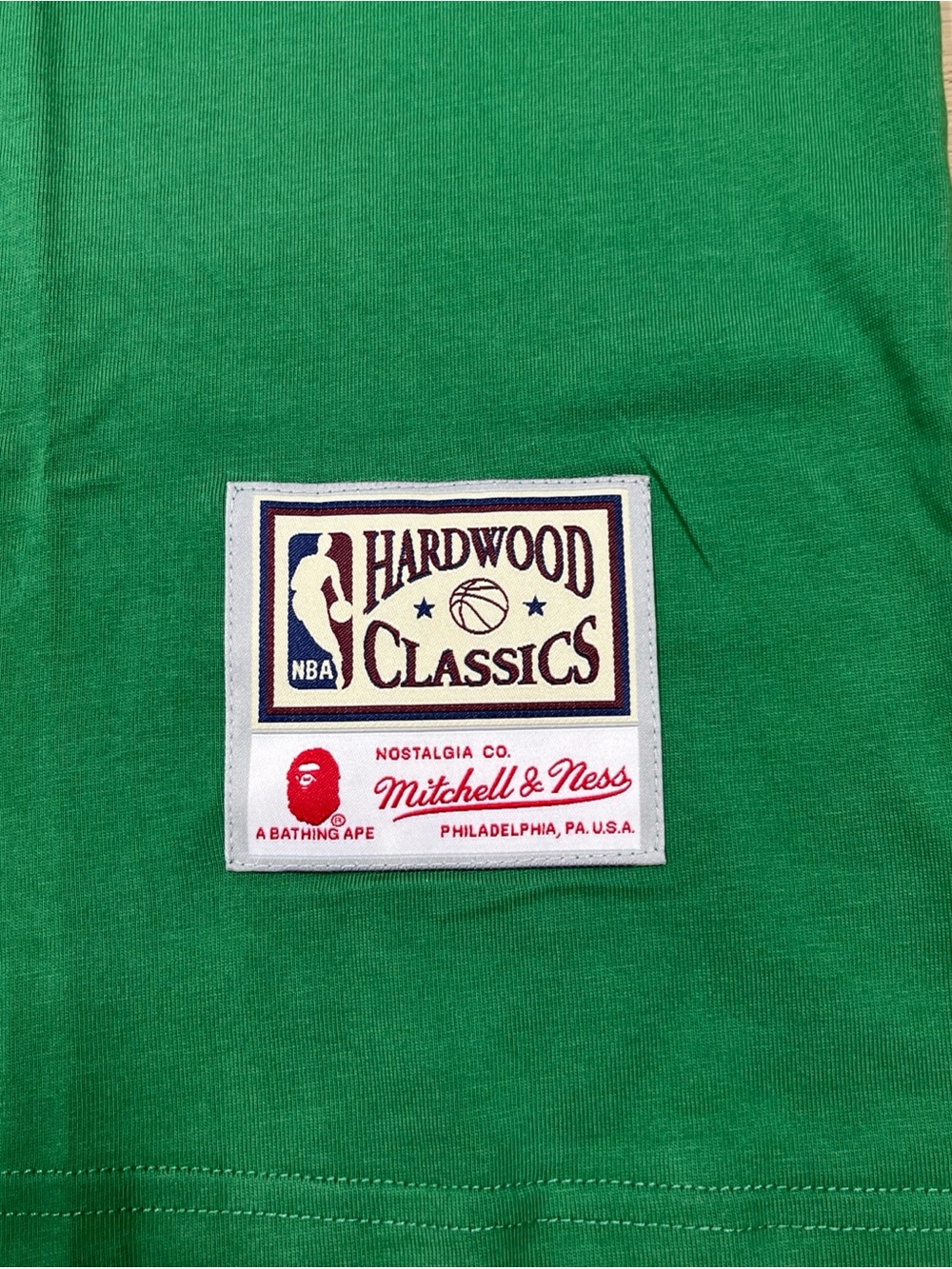 BAPE x Mitchell & Ness Celtics Tee Green Size #93 Medium - Picture 3 of 10